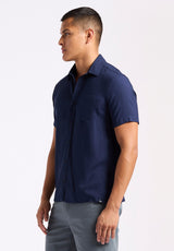 Buffalo David Bitton Sirilo Men's Fitted Short Sleeve Shirt Color WHALE
