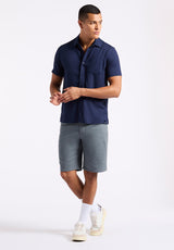 Buffalo David Bitton Sirilo Men's Fitted Short Sleeve Shirt Color WHALE