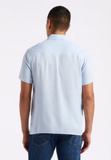 Buffalo David Bitton Sirilo Men's Fitted Short Sleeve Shirt Color HALOGEN BLUE