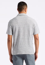 Buffalo David Bitton Koddy Men's Short-Sleeve Striped Jersey Button-Up Relaxed Fit Shirt Color MIDNIGHT BLUE