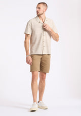 Buffalo David Bitton Koddy Men's Short-Sleeve Striped Jersey Button-Up Relaxed Fit Shirt Color WOODSMOKE