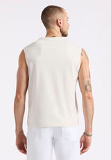 Buffalo David Bitton Kingster Men's Sleeveless Crew Neck Relaxed Fit Jersey Tank Top Color MILK