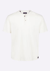 Buffalo David Bitton Kamel Men's Short-Sleeve Jersey Henley Top Color MILK