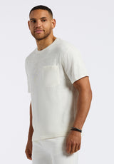 Buffalo David Bitton Kander Men's Slub Knit Crew Neck Pocket T-Shirt Color MILK