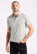 Kindell Men's Short-Sleeve Pique Polo, Heather Grey - BM24608