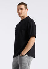 Buffalo David Bitton Kinsley Men's Piqué Crew Neck Relaxed T-Shirt Color BLACK