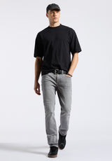 Buffalo David Bitton Kinsley Men's Piqué Crew Neck Relaxed T-Shirt Color BLACK