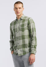 Buffalo David Bitton Saroz Men's Plaid Shirt color HEDGE GREEN