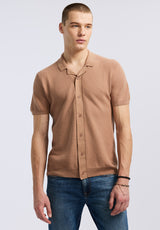 Wasko Men's Short-Sleeve Button-Up Sweater Shirt, Woodsmoke - BM24621