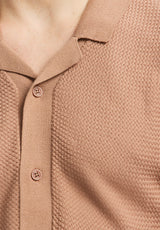 Buffalo David Bitton Wasko Men's Short-Sleeve Button-Up Sweater Polo color WOODSMOKE