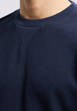 Buffalo David Bitton Kaleb Men's Long-Sleeve Crewneck Top color MIDNIGHT BLUE