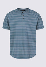 Buffalo David Bitton Klaus Men's Short-Sleeve Striped Henley Top color
