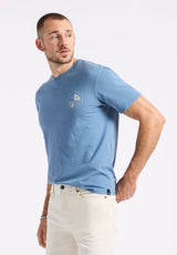 Buffalo David Bitton Tollose Men's Graphic T-Shirt with Heritage Print Color CORONET BLUE