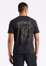 Buffalo Men T-Shirts Black Knit Tees Short Sleeve Regular-Fit Gently Dropped Neckline