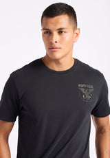 Buffalo David Bitton Tonder Men's Graphic T-Shirt with Eagle Print Color BLACK