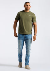 Buffalo David Bitton Toftlund Men's Graphic T-Shirt with Bull Skull Print Color FERN