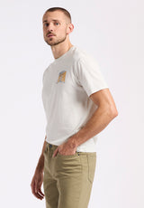 Buffalo Men T-Shirts White Knit Tees Short Sleeve Regular Fit Crew Neckline