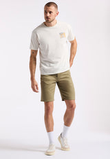 Buffalo Men T-Shirts White Knit Tees Short Sleeve Regular Fit Crew Neckline
