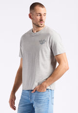 Buffalo David Bitton Tastrup Men's Graphic T-Shirt with Horseshoes Print Color HEATHER GREY