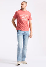 Buffalo David Bitton Trokes Men's Graphic T-Shirt with Motors Print Color MINERAL RED