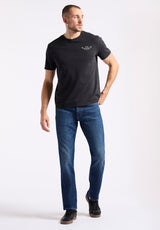 Buffalo David Bitton Theels Men's Graphic T-Shirt with Motorcycle Print Color BLACK