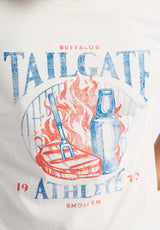 Buffalo David Bitton Tailgate Men's Graphic T-Shirt with BBQ Print Color MILK