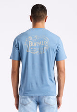 Buffalo David Bitton Tuffalo Men's Graphic T-Shirt with Buffalo Print Color CORONET BLUE