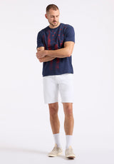 Buffalo David Bitton Talla Men's Graphic T-Shirt with American Flag Print Color WHALE