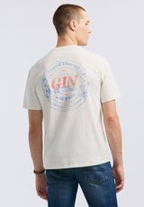 Buffalo David Bitton Torpoint Men's Graphic T-Shirt with Gin & Tonic Print color MILK