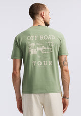 Buffalo David Bitton Toffroad Men's Graphic T-Shirt with Off Road Tour Print color HEDGE GREEN