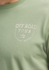 Buffalo David Bitton Toffroad Men's Graphic T-Shirt with Off Road Tour Print color HEDGE GREEN