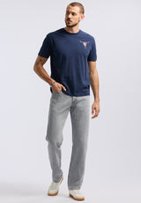 Buffalo David Bitton Tundla Men's Graphic T-Shirt with Buffalo Skull Print color WHALE