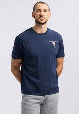 Tundla Men's Graphic T-Shirt with Buffalo Skull Print, Whale - BM24658