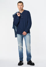 Kandid Men's Long-Sleeve Relaxed Henley Top color WHALE