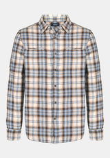 Simbio Men's Long-Sleeve Plaid Shirt color WOODSMOKE