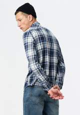 Sierra Men's Long-Sleeve Plaid Shirt color MIDNIGHT BLUE