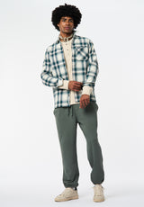Sinclair Men's Long-Sleeve Plaid Shirt color DEEP TEAL
