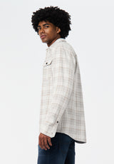 Samme Men's Long-Sleeve Plaid Blanket Shirt color MILK