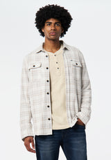 Samme Men's Long-Sleeve Plaid Blanket Shirt color MILK
