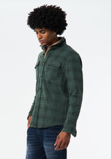 Samme Men's Long-Sleeve Plaid Blanket Shirt color FERN