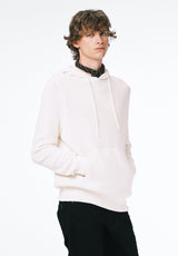 Wilbur Men's Knit Hoodie with Kangaroo Pocket color MILK