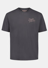 Tavian Men's Graphic T-Shirt with Desert Hustlin Print color GRAY PINSTRIPE