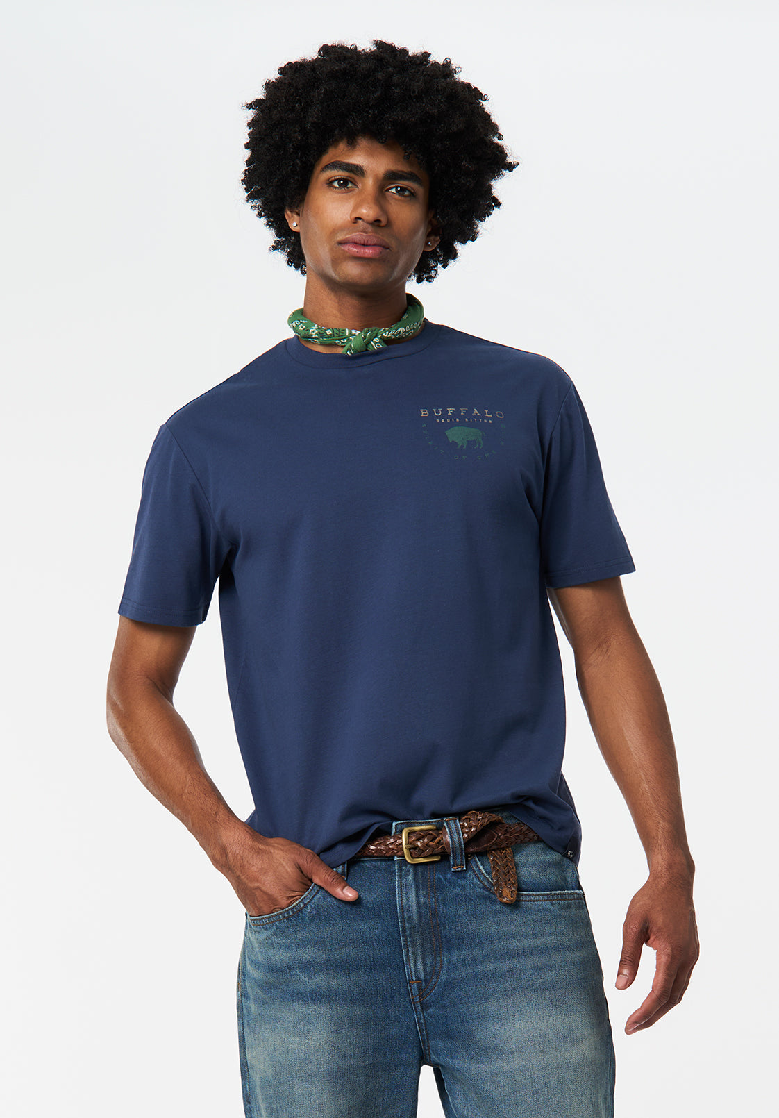 Tarek Men's Graphic T-Shirt with Smoke Snow Print, WHALE – Buffalo