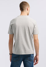 Buffalo David Bitton Tavis Men's Graphic T-Shirt with Curveballs 'n Old Ones Print color HEATHER GREY