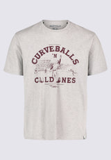 Buffalo David Bitton Tavis Men's Graphic T-Shirt with Curveballs 'n Old Ones Print color