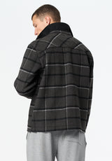 Jace Men's Plaid Shacket color CHARCOAL