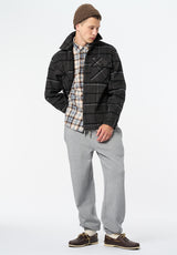 Jace Men's Plaid Shacket color CHARCOAL