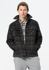Jace Men's Plaid Shacket color CHARCOAL
