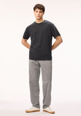 Pilsen Men's Linen-Blend Straight-Leg Pull-On Pants, Heather Black - BM24724