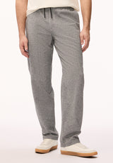 Pilsen Men's Linen-Blend Straight-Leg Pull-On Pants, Heather Black - BM24724